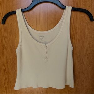 brandy melville yellow button cropped tank